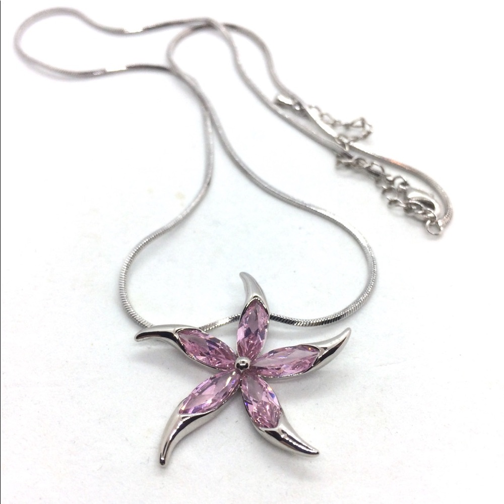 💕 FACETED PINK KUNZITE STARFISH NECKLACE